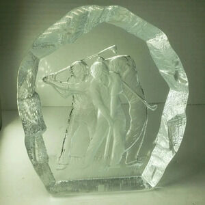 Vintage Nybro Sweden Cyrstal  Golf Paperweight.